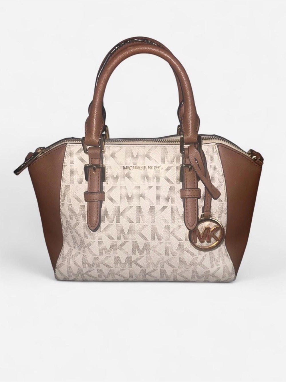 Michael Kors Brown & Beige Signature Satchel